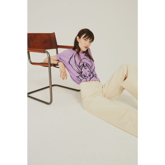 Zara Disney RARE Dumbo Timothy Q. Mouse Cotton T-Shirt Purple Size S - Picture 3 of 15